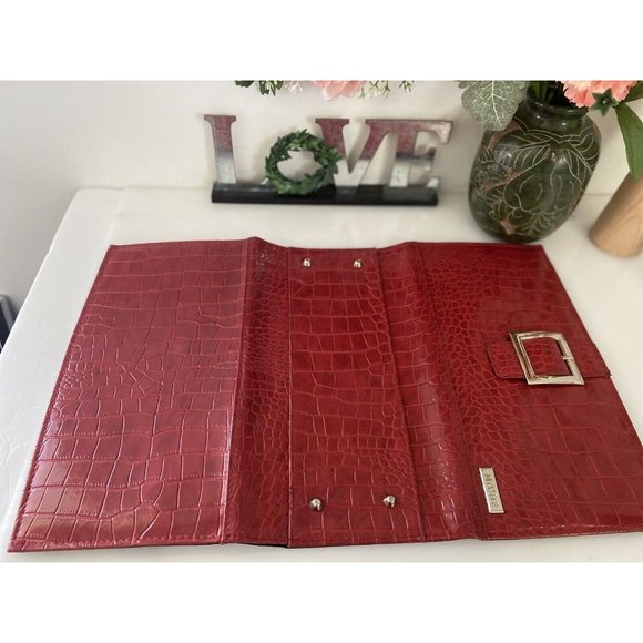 Vintage Miche Classic Clutch Purse Shell Red Ella Animal Print Veg‎ Leather NWOT - Picture 14 of 16